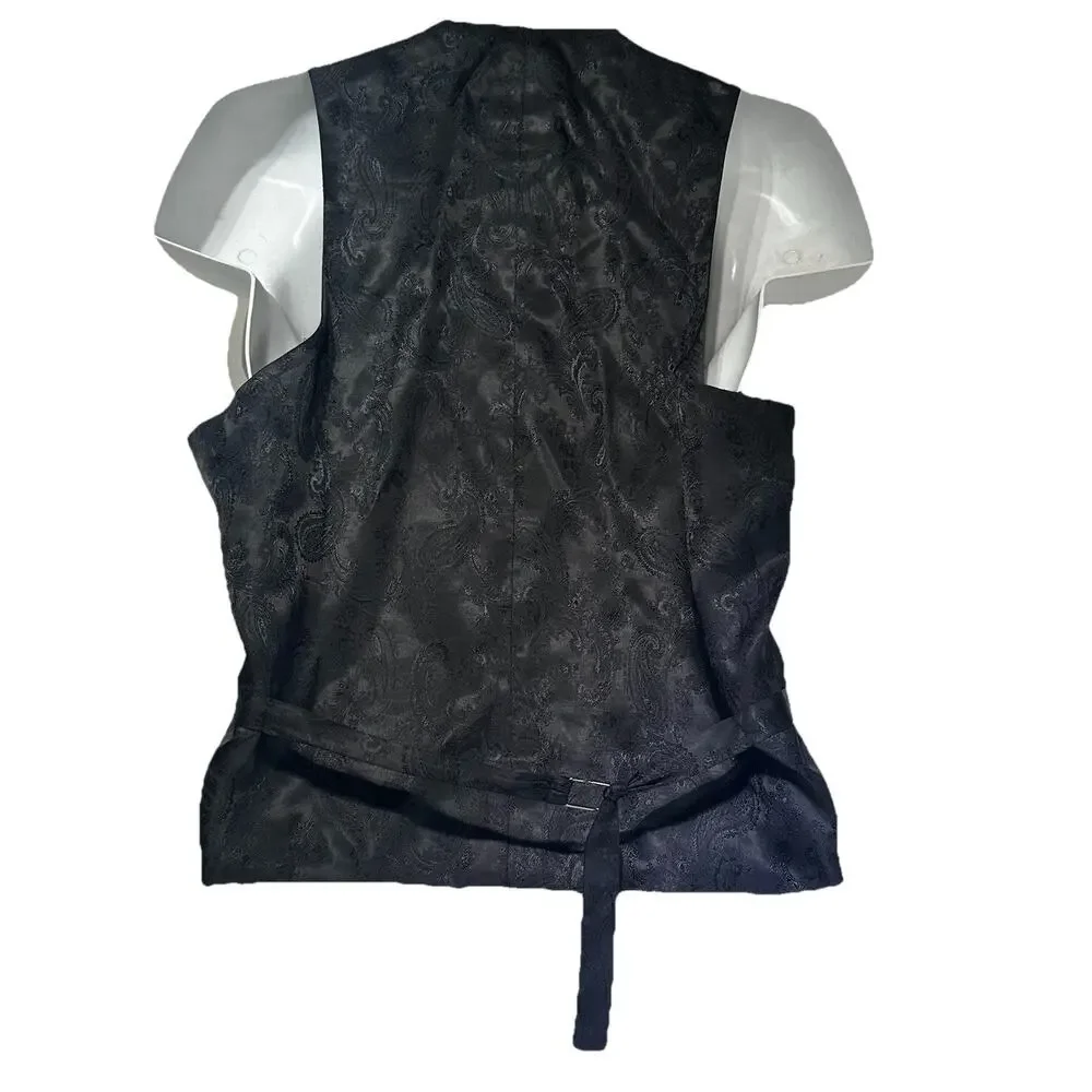Rockin Sartorial Black 100% Wool Suit Vest Men’s Size M